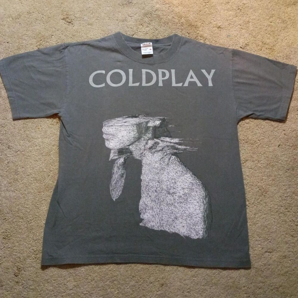 Vintage Coldplay Shirt A Rush Of Blood To The Head Album Grey Size M 2002